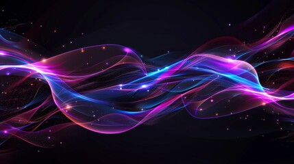 Poster - Digital data flow and infographic background. Abstract background with dots and lines. Digital tech. Abstract digital futuristic. Abstract tech. Big Data. Cyber futuristic background. Wave pattern