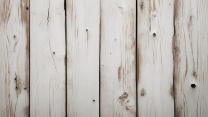 Poster - Textured white wood planks background with natural imperfections and knots for rustic home decor or design projects