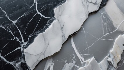 Poster - Elegant black and white marble background with intricate patterns suitable for interior and exterior design projects and ceramic countertops.