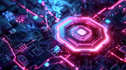 Poster - Digital technology background. Abstract technology science background. Abstract futuristic. Abstract Technology Network. Design digital technology. Artificial intelligence. Big data technology