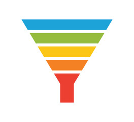 Wall Mural - sale marketing funnels set. business pyramid template with five steps. funnel diagram 5 steps templa
