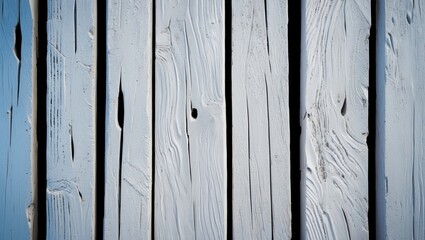 Poster - Textured white wooden boards with natural grain patterns and contrasting black slits creating an abstract background for design use.