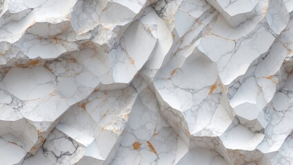 Poster - Elegant white marble texture with subtle gold veining, showcasing an abstract design ideal for backgrounds and luxury branding.