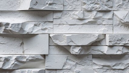 Poster - Textured white stone wall background with abstract surface variations suitable for modern design projects and artistic applications.