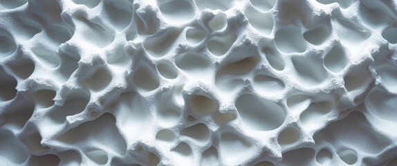 Poster - Abstract white foam texture with intricate patterns and smooth surfaces ideal for backgrounds and creative design projects.