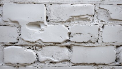 Poster - Textured white cement wall with irregular patterns and details showcasing a weathered and aged appearance for design backgrounds.