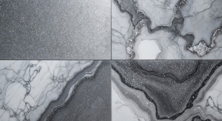 Poster - Elegant white and grey marble seamless glitter texture background ideal for luxurious interior design and modern countertop applications.