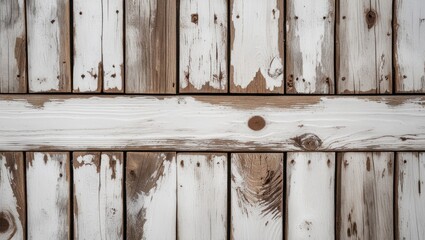 Poster - Rustic whitewashed wooden planks texture background suitable for design and advertising purposes with a vintage farmhouse aesthetic.