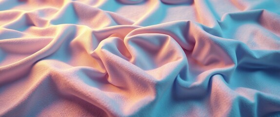 Poster - Textured white fabric draped elegantly showcasing softness and smoothness ideal for bedding or upholstery backgrounds in interior design.