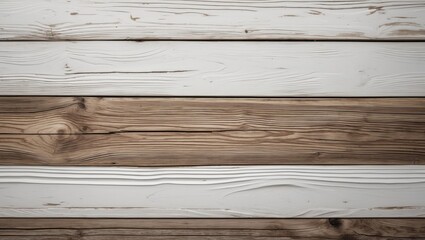 Poster - Rustic wooden background featuring alternating white and natural wood textures for interior design and creative projects.