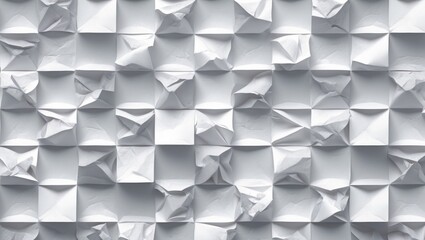Poster - Crumpled white paper texture seamless background for design and creative projects with a sophisticated touch. Tile ready and high resolution.