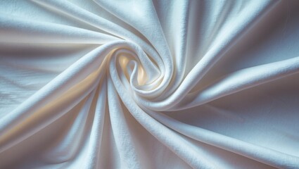 Poster - Soft white jersey fabric texture with elegant draping ideal for backgrounds and textile design projects.