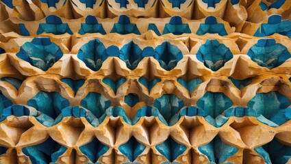 Poster - geometric texture of layered paper patterns creating aesthetic beauty and depth in design elements f