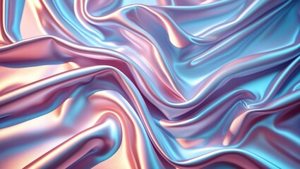Poster - elegant rippled silk satin fabric in soft pastel hues creating a luxurious and glamorous textured ba