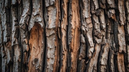 Wall Mural - wood bark texture close-up showcasing natural patterns and colors for backgrounds or design projects