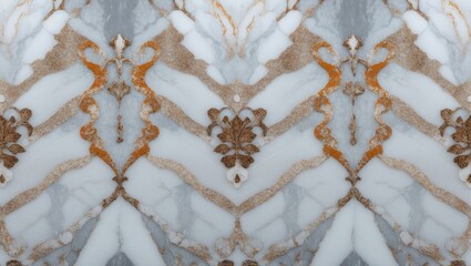 Poster - Elegant white marble pattern with golden accents ideal for sophisticated interiors and artistic wall design in high resolution.