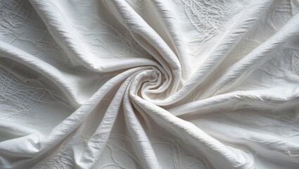 Poster - White textured fabric background for elegant design and creative projects with a soft and draped appearance.