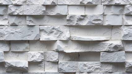 Poster - Textured white stone wall background for abstract design or architectural use in modern decor and wallpapers