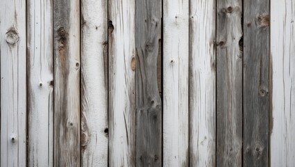 Poster - Grayscale textured wood fence made of aged planks showcasing rustic elements and natural imperfections for an abstract background design.