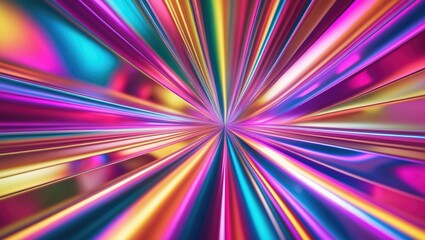 Poster - Abstract vibrant radial background with shiny colorful streaks for dynamic design and creative projects.