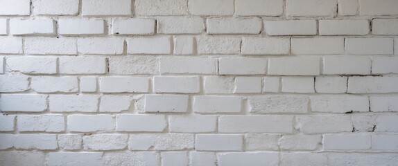 Poster - Textured White Brick Wall Background for Interior Design and Renovation Projects
