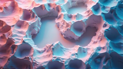 Poster - Textured abstract background with colorful gradients and raised surfaces resembling white paper or sculpted shapes in soft lighting.