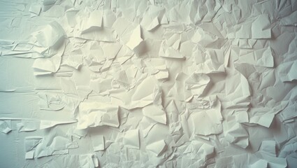 Poster - Crumpled white paper texture background for creative design and artistic projects