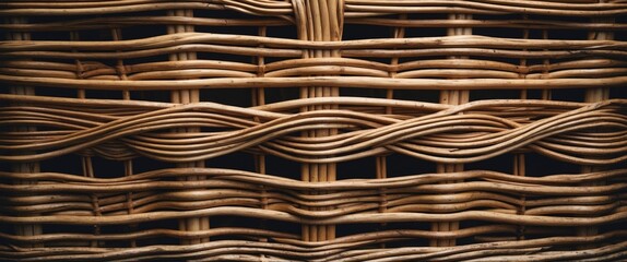 Poster - Natural woven wicker basket texture for crafts and home decor designs. Ideal background for rustic and vintage themed projects.