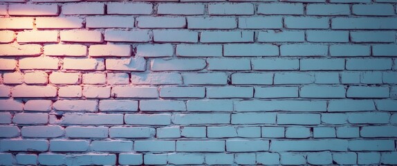 Poster - Textured white brick wall with subtle lighting creating a soft pastel effect ideal for backgrounds in design and architectural projects.