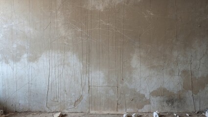 Poster - Damaged textured wall with deep scratches and stains showcasing wear and tear in an abandoned interior setting.