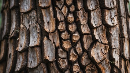 Poster - Natural tree bark texture showcasing intricate patterns and aged wood details, perfect for backgrounds and organic design elements.