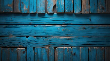 Poster - Rustic blue wooden planks top view background ideal for design projects and creative presentations