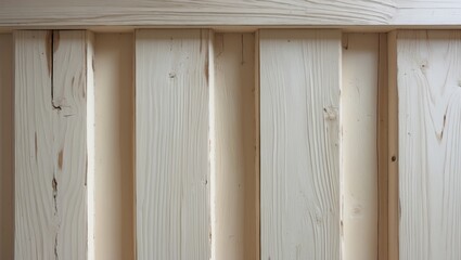 Poster - Wooden wall paneling in creamy white finish highlighting natural grain and texture for interior design and renovation projects.