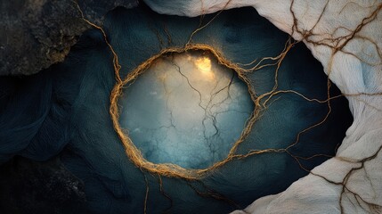 Leinwandbilder - A cosmic web of yarn encircling the planet, depicting the interwoven connections of technology, culture, and nature.