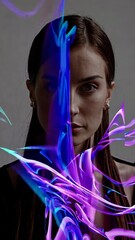 Poster - young woman with headphones