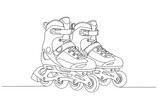 Inline Skates Line Art Illustration of Roller Blades for Sport