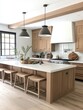© RaksaLinggo - Beautiful natural light and contemporary kitchen design with island