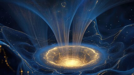 Leinwandbilder - A futuristic loom weaving the world from radiant fiber strands, showing the unseen connections between nations.