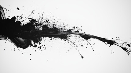 Poster - A minimalist Japanese-inspired ink splash on a white background