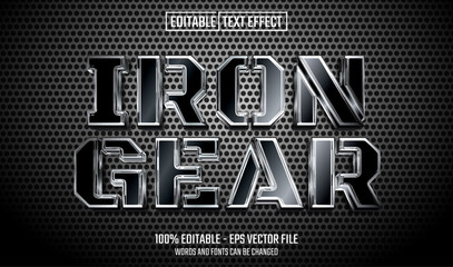 Canvas Print - iron gear editable text effect