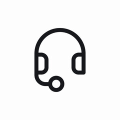 Poster - customer service headset icon vector sign