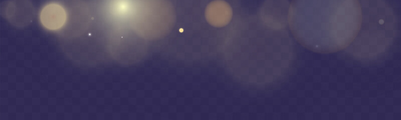 Poster - Bokeh background with soft golden light orbs on a transparent grid, ideal for overlays and graphic design projects.	