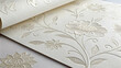 © Karamat - Luxury white paper texture with floral motifs.