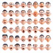 © Ghulam - Big collection of various people's facial emotion expression, happy, sad, shocked, scared, angry, laughing, crying, etc 3D. 3D illustration, cartoon