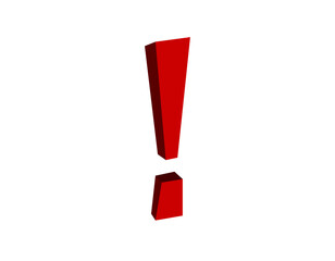 Poster - a striking red exclamation mark stands out prominently on a plain backdrop, symbolizing urgency or e
