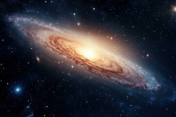 Wall Mural - astronomer sharing knowledge about the andromeda galaxy, educational and inspiring atmosphere, vibra