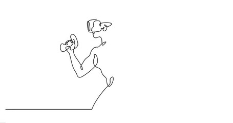 Aufkleber - Continuous one line drawing woman in virtual reality. Girl in VR headset. High technology.
One continuous line isolated minimal illustration.Not AI.