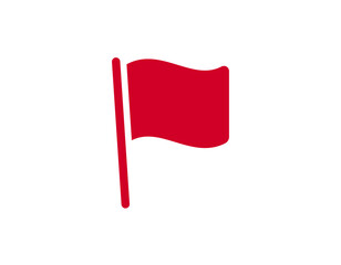 Poster - simple red flag illustration on a flagpole, symbolizing danger or warning.