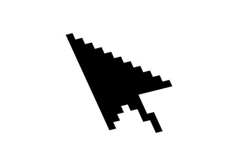 Leinwandbilder - A minimalist black arrow pointing right, using pixelated style elements for bold effect.