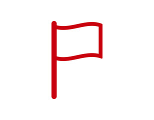 Poster - A simple image of a red flag icon. the design is minimalist, featuring a solid red flag.